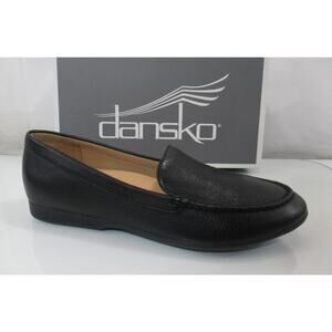 Women's Dansko Lorri Tumbled Leather Casual Loafer Flat Comfort Black